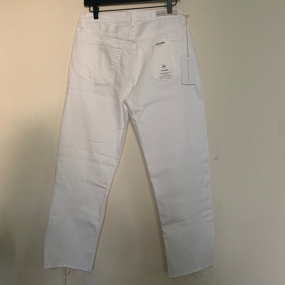 NWT GRLFRND Helena Straight Leg Raw Hem White Jean - Picture 6 of 6
